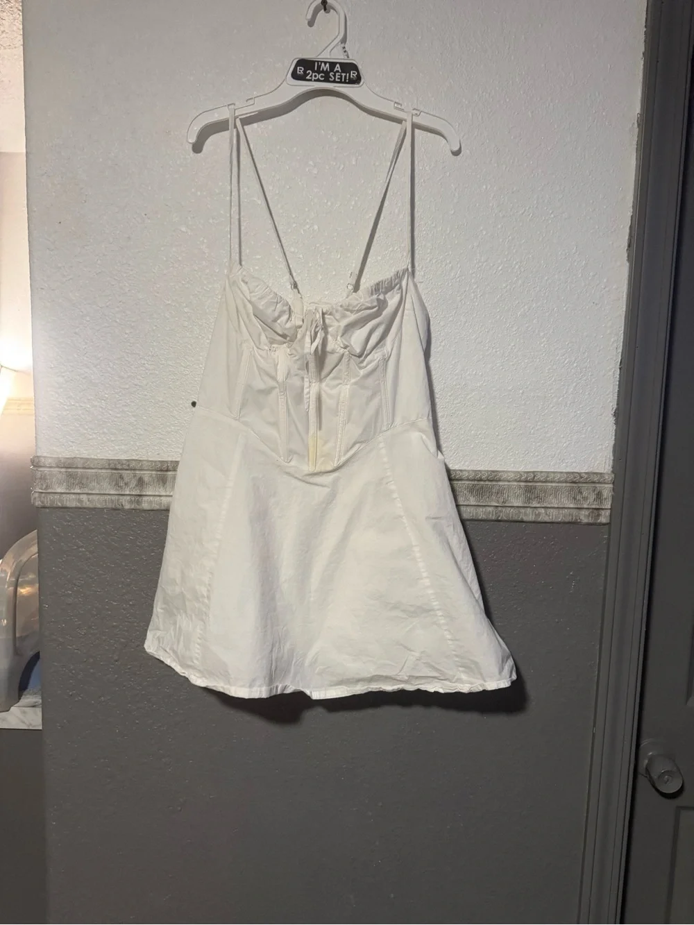 Forever 21 White Lace-Up Mini Dress